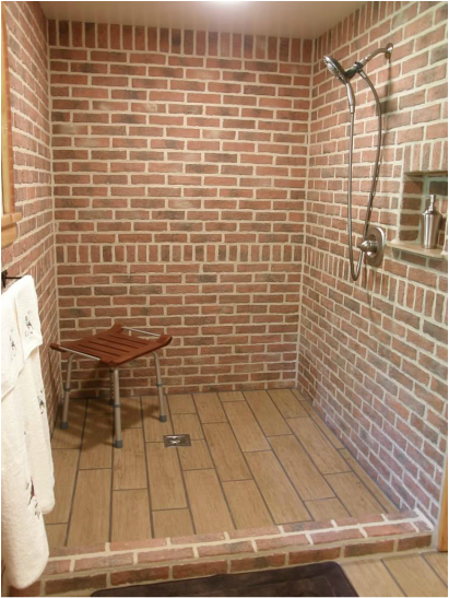 Picture thin brick tile wall shower