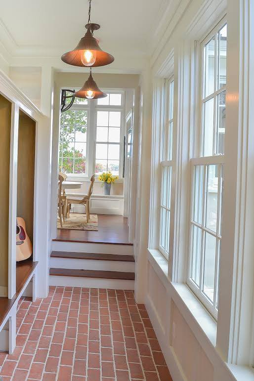 Picture contemporary thin brick tile hallway